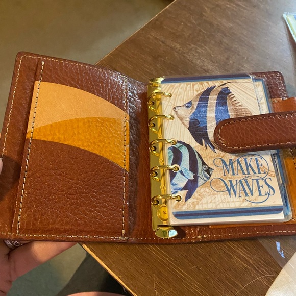 Handmade Minerva box leather + Fur Planner Cover, A8, Micro 5 - Picture 4 of 5